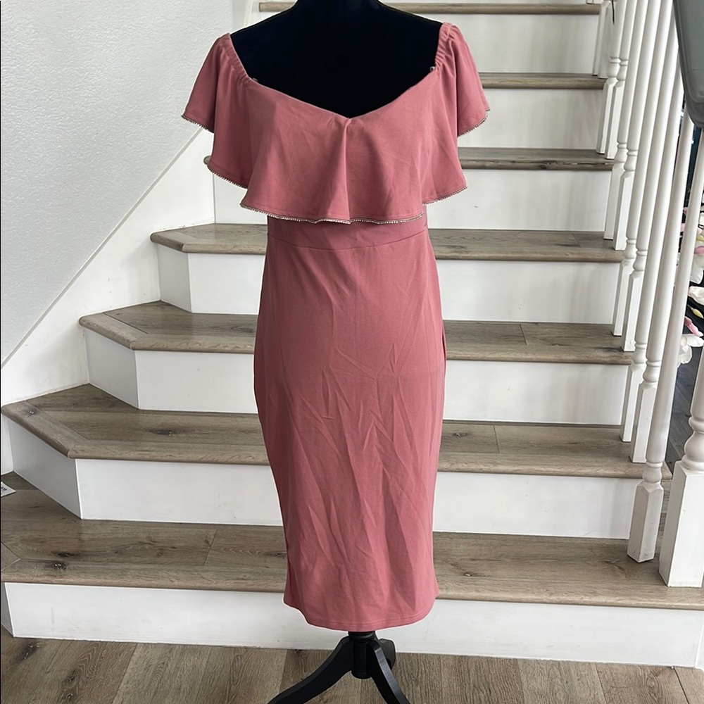 A'gaci Mauve off-shoulder Dress